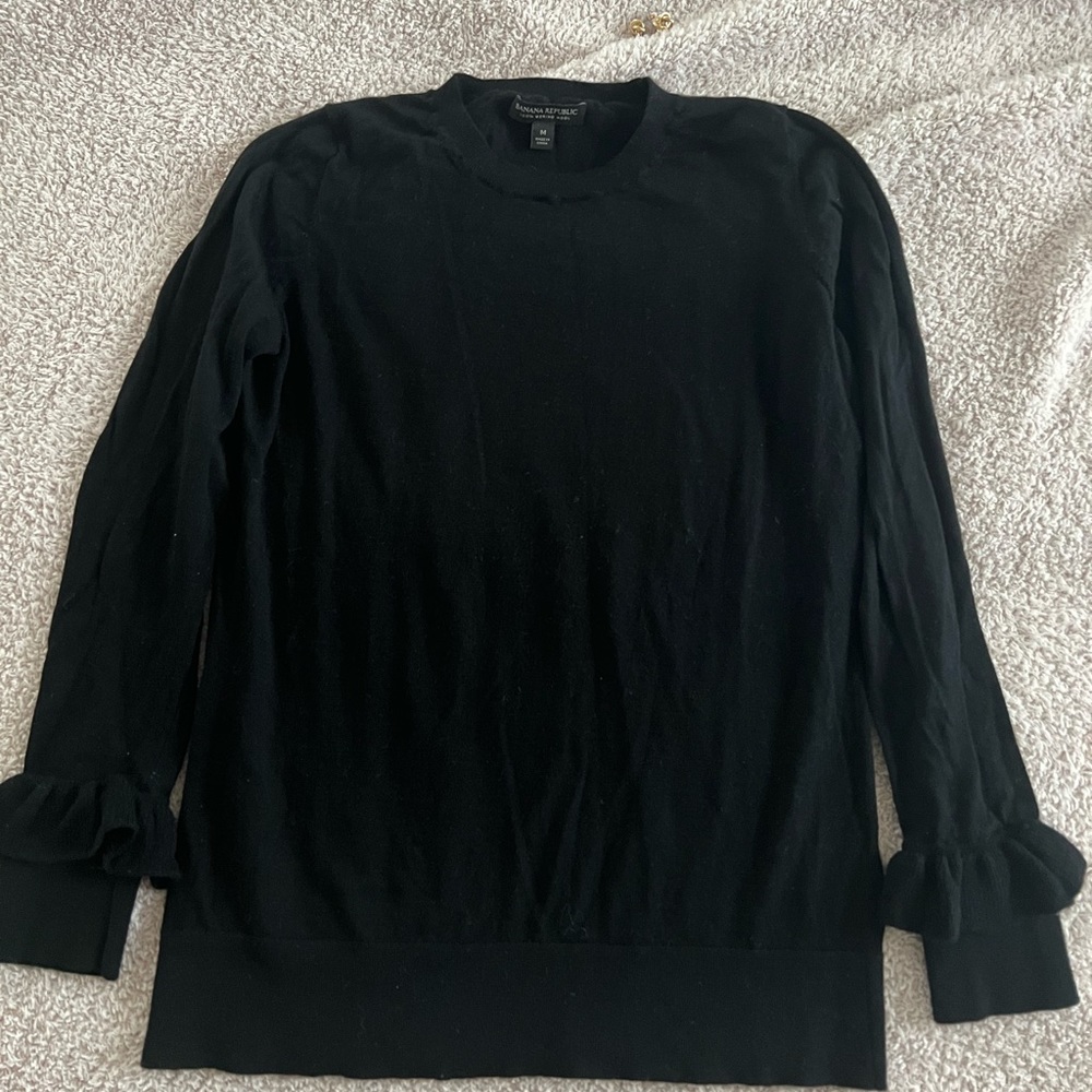 Banana Republic | Merino Sweater with Ruffle Cuffs